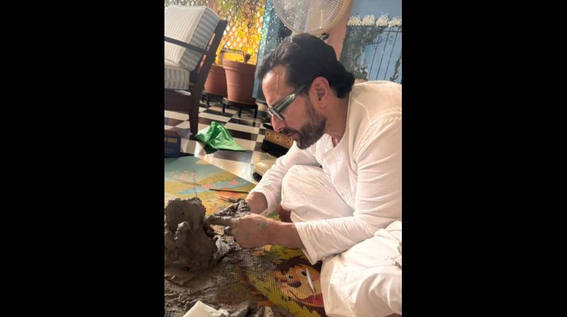 बप्पा के रंग में रंगा करीना का परिवार, जेह और सैफ अली खान ने बनाए