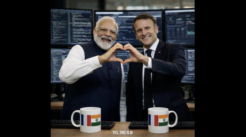 'जब दोस्त जुड़ते हैं तो इनोवेशन होता है', एआई तस्वीर के साथ राष्ट्रपति मैक्रों ने की पीएम मोदी की तारीफ 'जब दोस्त जुड़ते हैं तो इनोवेशन होता है', एआई तस्वीर के साथ राष्ट्रपति मैक्रों ने की पीएम मोदी की तारीफ