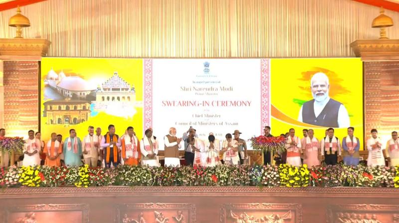 असम में हिमंत बिस्वा सरमा के दूसरी बार सीएम पद की शपथ लेने पर असम में हिमंत बिस्वा सरमा के दूसरी बार सीएम पद की शपथ लेने पर