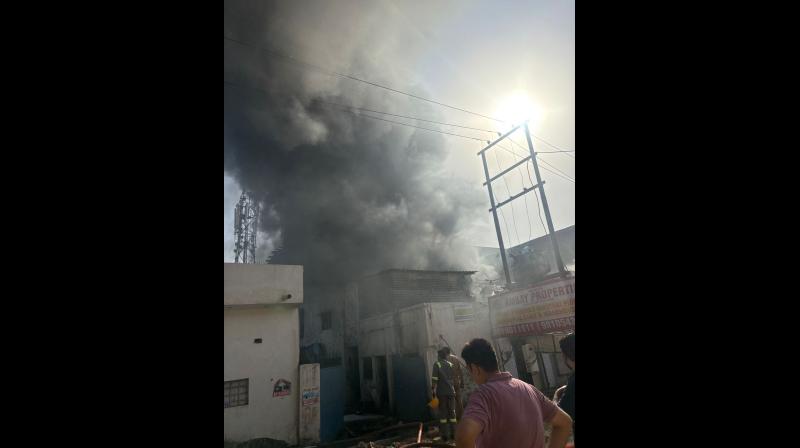 गाजियाबाद के औद्योगिक क्षेत्र में भीषण आग, 12 दमकल गाड़ियों ने एक घंटे में पाया काबू गाजियाबाद के औद्योगिक क्षेत्र में भीषण आग, 12 दमकल गाड़ियों ने एक घंटे में पाया काबू