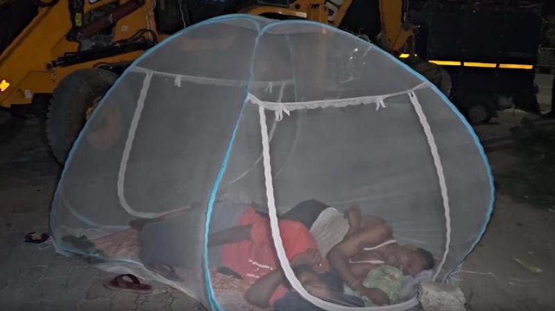 यूपी: महाराजगंज में डीजल लेने के लिए पेट्रोल पंप पर मच्छरदानी लगाकर यूपी: महाराजगंज में डीजल लेने के लिए पेट्रोल पंप पर मच्छरदानी लगाकर