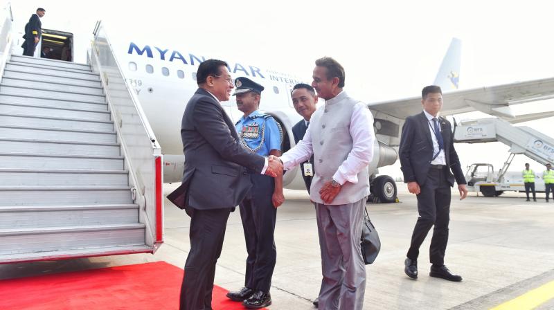 म्यांमार के राष्ट्रपति ह्लाइंग पहुंचे नई दिल्ली, कीर्ति वर्धन सिंह ने किया स्वागत