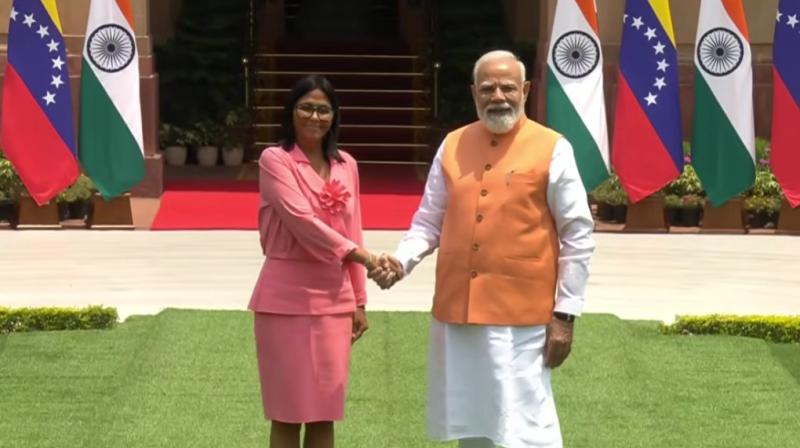 प्रधानमंत्री नरेंद्र मोदी से मिलीं वेनेजुएला की कार्यवाहक राष्ट्रपति रोड्रिगेज, हैदराबाद हाउस में द्विपक्षीय वार्ता