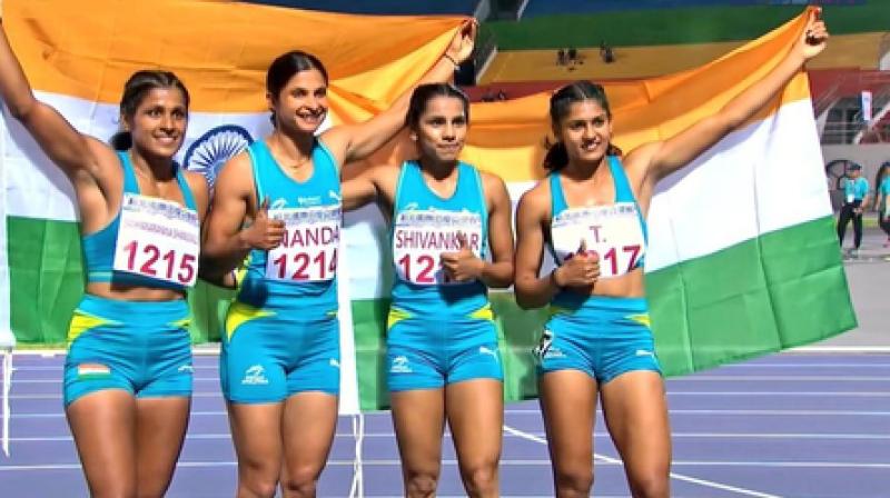 न्यू ताइपे सिटी एथलेटिक्स ओपन: भारतीय महिला टीम ने 4x100 मीटर रिले रेस में जीता गोल्ड न्यू ताइपे सिटी एथलेटिक्स ओपन: भारतीय महिला टीम ने 4x100 मीटर रिले रेस में जीता गोल्ड