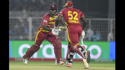 टी20 वर्ल्ड कप: रोस्टन-पॉवेल की धमाकेदार पारियां, सेमीफाइनल के लिए भारत को 196 रनों का लक्ष्य