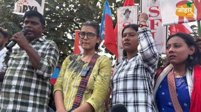 रांची में छात्र आंदोलन के दौरान बवाल, आईसा अध्यक्ष नेहा बोरा पर फेंकी