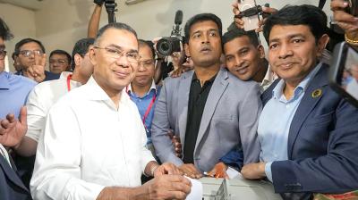 बांग्लादेश चुनाव : बीएनपी प्रमुख तारिक रहमान ने डाला वोट, कहा- 'लोगों को उनके अधिकार वापस मिल गए'