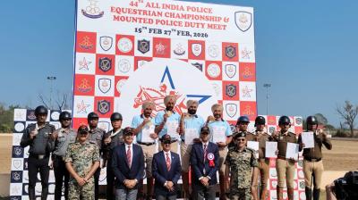 44वीं ऑल इंडिया पुलिस इक्वेस्ट्रियन ड्यूटी मीट में हरियाणा पुलिस का शानदार प्रदर्शन, डीजीपी ने दी बधाई