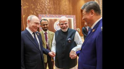 एससीओ के बाद ब्रिक्स में भी दिखा पीएम मोदी, पुतिन और शी जिनपिंग का