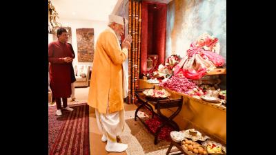केंद्रीय मंत्री पीयूष गोयल के आवास पहुंचे पीएम मोदी, गणपति बप्पा का