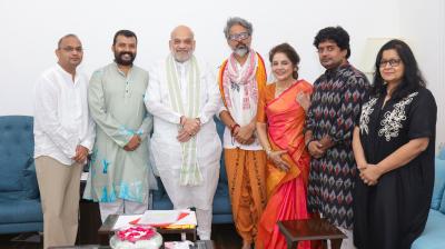 केंद्रीय गृह मंत्री अमित शाह ने 'हनुमान अंश' के कलाकारों से की