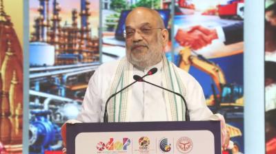 यूपी इंटरनेशनल ट्रेड शो में अमित शाह बोले-तमंचों की फैक्ट्री की जगह