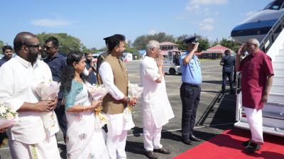 एक दिवसीय दौरे पर केरल पहुंचे उपराष्ट्रपति सी. पी. राधाकृष्णन,