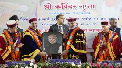 हिमाचल प्रदेश केंद्रीय विश्वविद्यालय के दीक्षांत समारोह में शामिल हुए उपराष्ट्रपति सीपी राधाकृष्णन