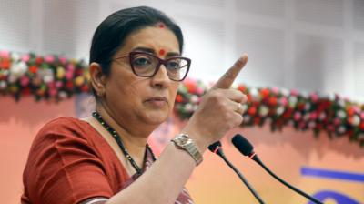कांग्रेस ने अपना क्रूर चेहरा देश की महिलाओं के सामने उजागर कियाः स्मृति ईरानी