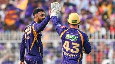 आईपीएल 2026: कार्तिक-चक्रवर्ती ने मिलकर निकाले 6 विकेट, आरआर ने केकेआर को दिया 156 रन का टारगेट