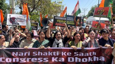 जम्मू में भाजपा की आक्रोश रैली में महिलाओं ने कहा-आरक्षण हमारा हक, लेकर रहेंगे