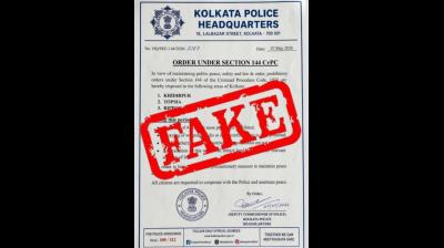 पश्चिम बंगाल: कोलकाता पुलिस ने धारा-144 संबंधी एडवाइजरी को बताया फर्जी, लोगों से की बड़ी अपील