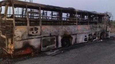 आंध्र प्रदेश: प्रकाशम में बस में आग लगने से 36 यात्रियों की बाल-बाल बची जान