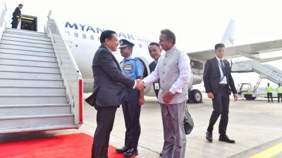 म्यांमार के राष्ट्रपति ह्लाइंग पहुंचे नई दिल्ली, कीर्ति वर्धन सिंह ने किया स्वागत