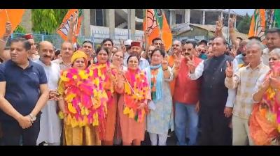 हिमाचल के तीन नगर निगमों पर भाजपा का कब्जा, पालमपुर में कांग्रेस ने दिखाया दम