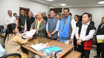 मणिपुर और अरुणाचल प्रदेश में भाजपा उम्मीदवारों ने राज्यसभा चुनाव के लिए दाखिल किया नामांकन