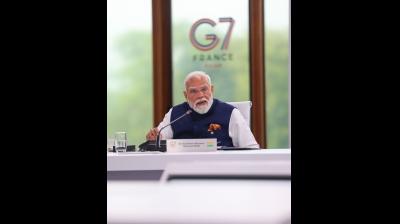 जी-7 समिट में पीएम मोदी ने कहा, 'साझेदारी, कनेक्टिविटी और समावेशी विकास से नए विश्व का निर्माण संभव'