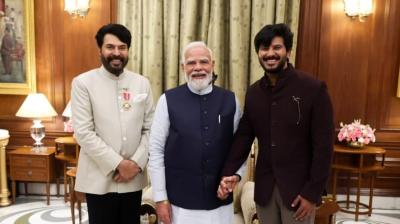 पद्म भूषण सम्मान के दौरान पीएम मोदी से मिले दुलकर सलमान, बोले- 'यह मेरे लिए बड़ा सम्मान'